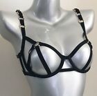 Nwt Victorias Secret Very Sexy Gold Rings Unlined Open Cutout Strappy Bra L 