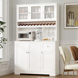 71" Pantry Cabinet, Kitchen Hutch Cabinet with Microwave Stand, Buffet Cabine... - Picture 1 of 1