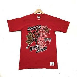 Nutmeg 90s Michael Jordan Chicago Bulls red single stitch Rare T-shirt size L - Imagen 1 de 7