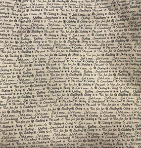 JUDIE ROTHERMEL SCRIPT LETTERING 100% COTTON FLANNEL FABRIC WINTER THEMED - Picture 1 of 2