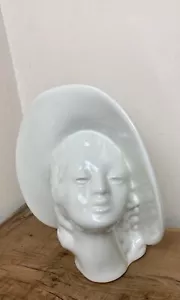 Vintage Jugendstil Vase, glamouröse Dame, Porzellan, Figur, Statue, Pflanztopf - Bild 1 von 8