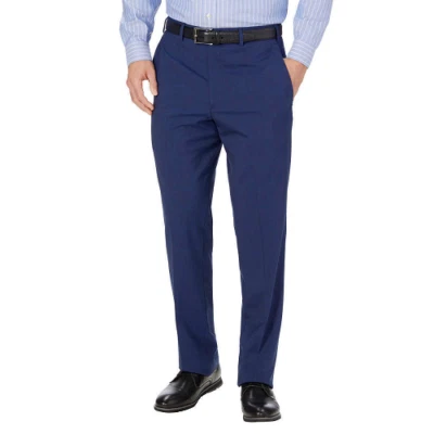 JB BRITCHES Mens Fashion Trek Flat Front Dress Pant Blue Plaid 40x34 LightWeight - Image 1 of 4