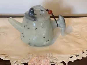 Chinese Hetian rare color Jade hand carved Teapot - Foto 1 di 10