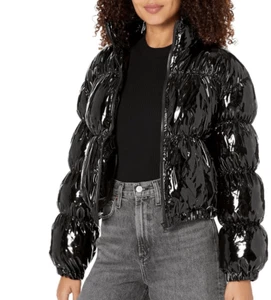 Steve Madden Eden Puffer Coat Black Nwt Size Small - Picture 1 of 8