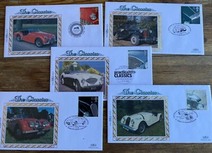 UK Great Britain 1996 Classic Sports Cars 5v Set FDC x5 - Picture 1 of 2