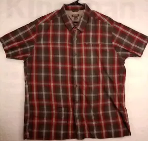Camisa Eddie Bauer Para Hombre 2Xl Roja A Cuadros Manga Corta Abotonada Con Bolsillo - Imagen 1 de 6