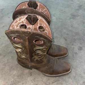 JUSTIN Stampede Brown Leather Round Toe Cowboy Boots #2552 Men’s Size 11D - Picture 1 of 9