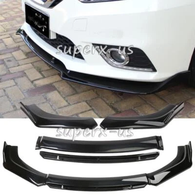 For Nissan Sentra 2000-2019 Car Front Bumper Lip Splitter Spoiler Glossy Black Foto 1 de 4