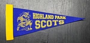 Vintage Rare Highland Park Texas TX Scots High School Mini Pennant - Picture 1 of 2