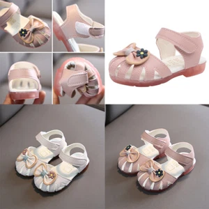 Girls Baby Sandals Newborn Princess Wedding Party Clogs Walking Holiday Shoes - Picture 1 of 15