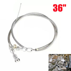 Adjustable 36" Long Universal Car SUV Throttle Cable Braided Stainless Steel Kit