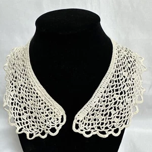 Detachable Crochet Lace Collar CottageCore Removable Off White - Picture 1 of 4