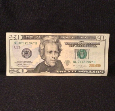 BIRTHDAY BILL SERIAL NUMBER $20 DOLLAR NOTE 07121947 July 12th 1947 (2017) - Image 1 of 4