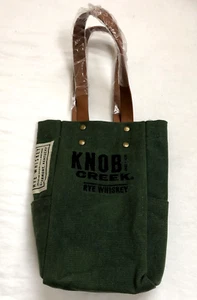 Bolsa de lona de whisky de centeno Knob Creek saco asas verdes remaches licor de Kentucky NUEVO - Imagen 1 de 9