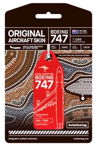 Aviationtag QANTAS B747-400 VH-OEG - RED - TAG Nummer wählbar - Bild 1 von 1