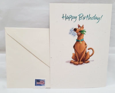 Винтажная поздравительная открытка на день рождения Hallmark Scooby-Doo для тех, у кого есть марка - Изображение 1 из 4