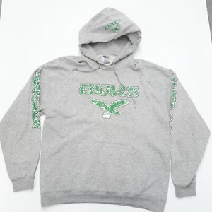 Jerzees Nublend Eagles Hoodie Boy's Large Gray Pullover Long Sleeve Cotton - Picture 1 of 8