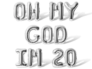 OH MY GOD IM 20 Letras Globo Banner - Hágalo usted mismo 20º Cumpleaños Fiesta Decoraciones - Imagen 1 de 55