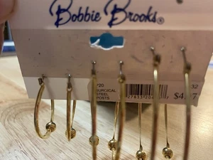 Bobbie Brooks Earring-3 Sets Ranging From 1”-2”, Surgical Steel Posts. - Picture 1 of 6