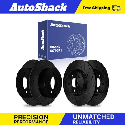 Front Rear Drilled Slotted Brake Rotors Set for 2012-2013 Kia Soul 2.0L - Изображение 1 из 3