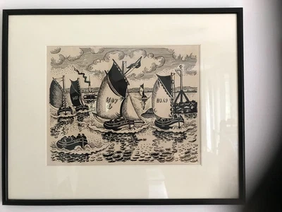 litographie Port de Honfleur H.de St Delis - Photo 1/2