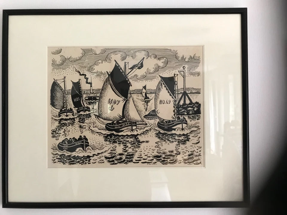 litographie Port de Honfleur H.de St Delis - Photo 1/2