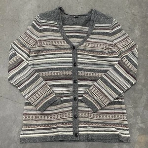 Vintage 1990er Damen Eddie Bauer strukturierter Langarm Cardigan Pullover Gr. XL - Bild 1 von 5