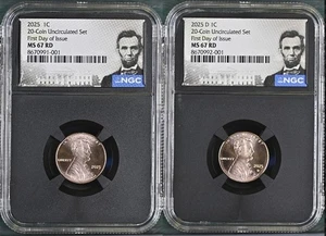 2025 P & D Lincoln SHIELD 1c Cent 2 Coin Set NGC MS67 RD FIRST DAY Issue , FDI ! - Picture 1 of 4