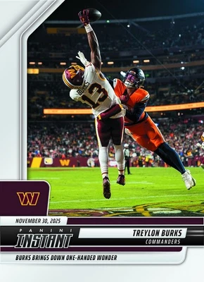 2025-26 Panini Instant NFL #288 Treylon Burks Washington Commanders PREVENTA Foto 1 de 2