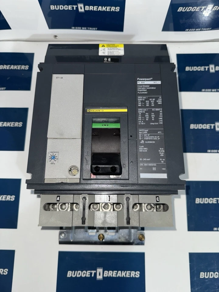 SQUARE D PLA34080YP PLA I-LINE 3 POLE 800 AMP 480v POWERPACT CIRCUIT BREAKER - Image 1 of 4