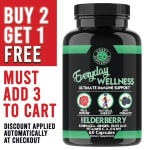 Everyday Wellness Vitamin C Zinc Elderberry Echinacea 12 in 1 Immune Support - Picture 1 of 14