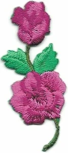 2 1/8" Rosa Fuchsia Rose Blume Stickerei Aufnäher - Bild 1 von 1