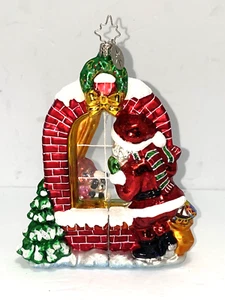 Christopher Radko CLAUS ENCOUNTERS 3D Double-sided Mercury Glass Ornament - Picture 1 of 8