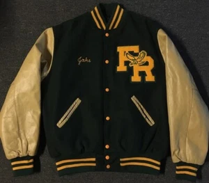 Vtg 90s Varsity Letterman Band Jacket L USA School Track Football PE Grunge 80s - Picture 1 of 14