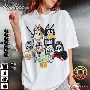 Bluey Star Wars Karton Film T-Shirt Geschenk für Fan Vatertag - Bild 1 von 3