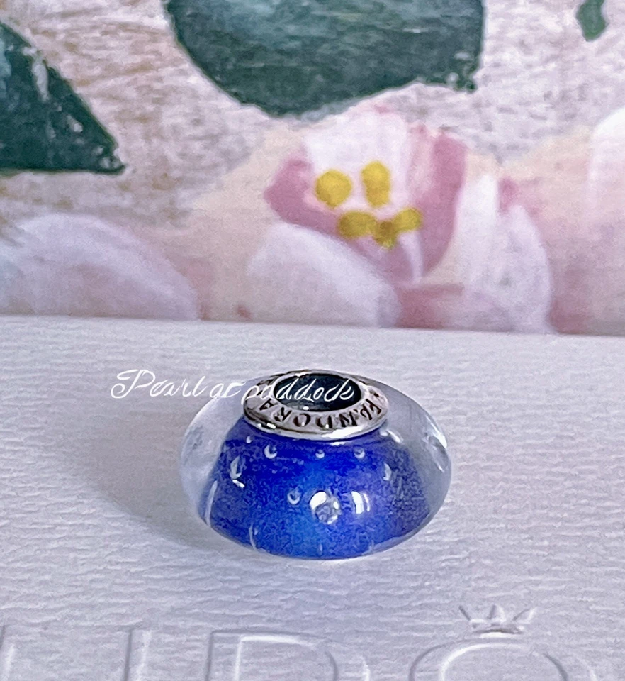 Auténtico Pandora Azul Efervescencia Murano Dije Con Caja De Regalo Foto 1 de 1