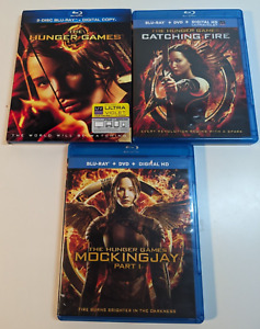 The Hunger Games Movies 1-3 Blu-Ray Lot of 3 with 1 slip cover