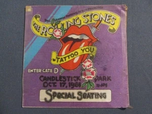 ROLLING STONES CANDLESTICK 10/17/81 TATTOO YOU SPECIAL SEATING BACKSTAGE PASS VG - Picture 1 of 2