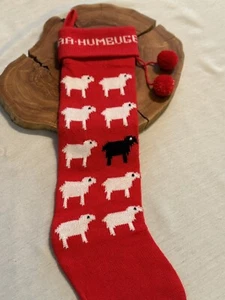 Princess Diana Black Sheep Bah humbug Knit Christmas Stocking - Picture 1 of 8