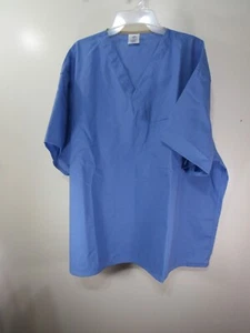 New Medline Angelstat Unisex Reversible V Neck Scrub Top Size 3XL Blue - Picture 1 of 4