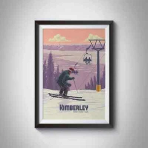 Kimberley Ski Resort Canada Travel Poster, Alpine Resort, Snowboarding - Picture 1 of 4