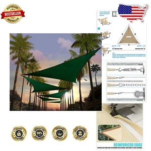 6' Green Triangle Sun Shade Sail with 95% UV Blockage & Easy Installation - Picture 1 of 11