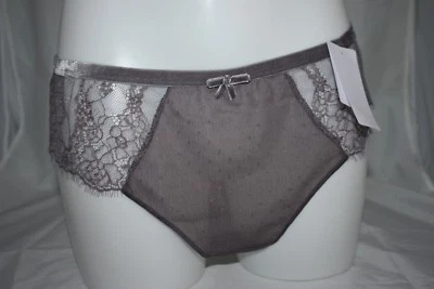 Simone Pérèle ~ бархатная ~ стринги новые с этикетками большая Великобритания 14 кружева и сетки серый - Изображение 1 из 2