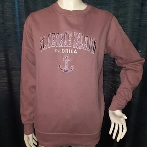 St. George Island Florida Lavender Sweater Ocean Beach Women's Small - Picture 1 of 6