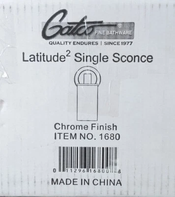 Luz de baño Gatco 1680 cromada aplique individual de la colección Latitude 2 Foto 1 de 2