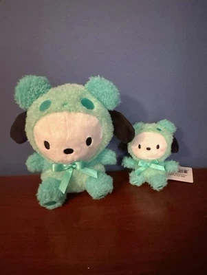 Rare NWT Set Sanrio Pochacco in Mint Panda Costume Plush 6.5” And 3” Round1 - Image 1 of 2