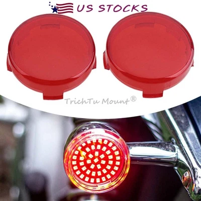 Cubierta de luz de señal de giro de motocicleta tapa de lente roja para Harley Sportster Dyna 96-22 Foto 1 de 4