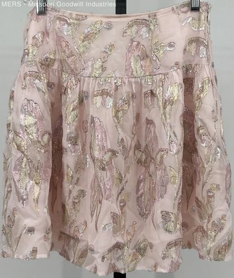 Minifalda Cattivo Mujer Rosa Floral Metálica Gasa Mediana Brillante Foto 1 de 4