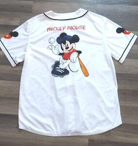 Disney Mickey Mouse Baseball Jersey Shirt New Size XX Large White 2XL Rare