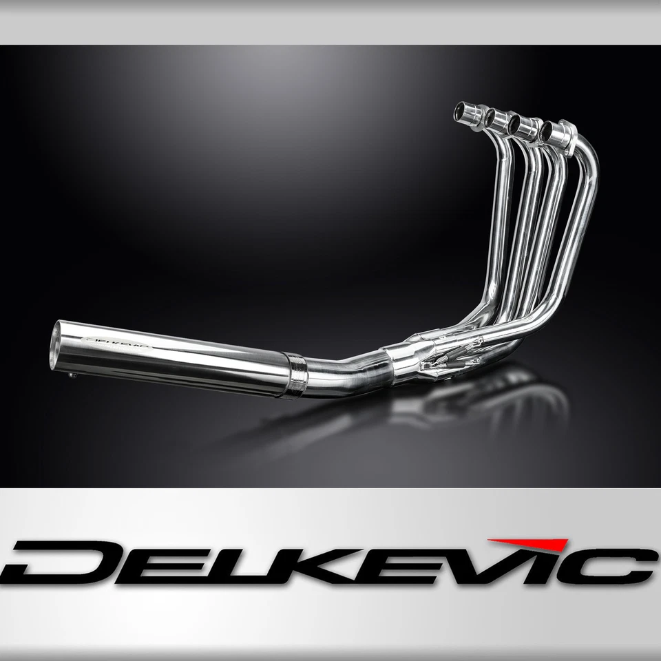 Silenciador recto de acero inoxidable Kawasaki ZR550 Zephyr 90-98 Delkevic escape completo 4-1 Foto 1 de 4